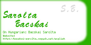 sarolta bacskai business card